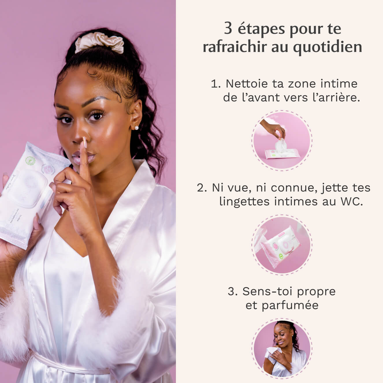 3 Paquets de Lingettes + 1 offert Musc Blanc