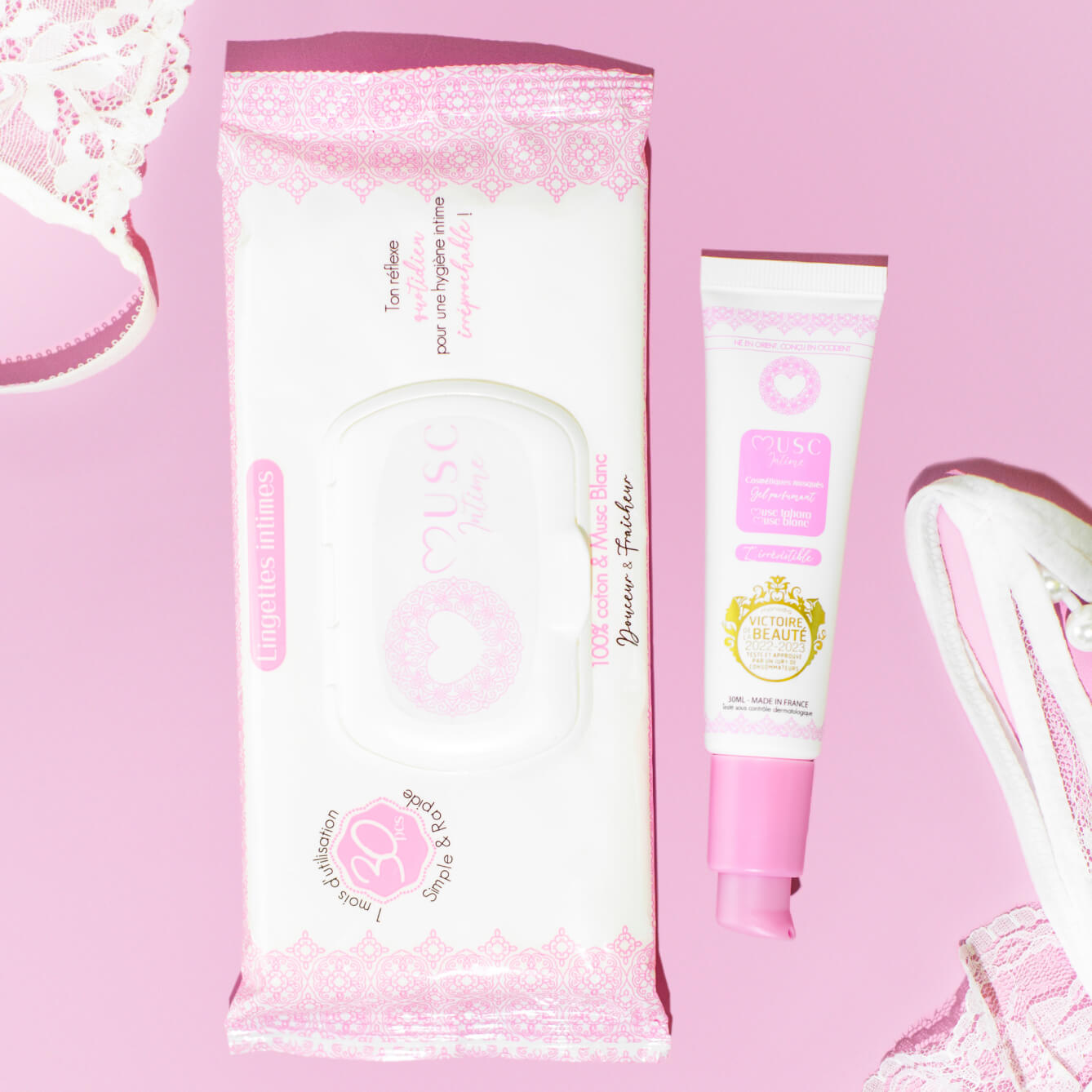 Gel Parfumant + Lingettes Musc Blanc