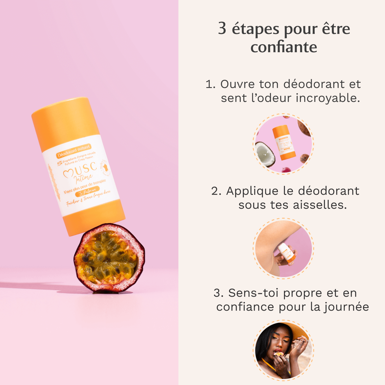 3 Déodorants naturels Crazy Passion