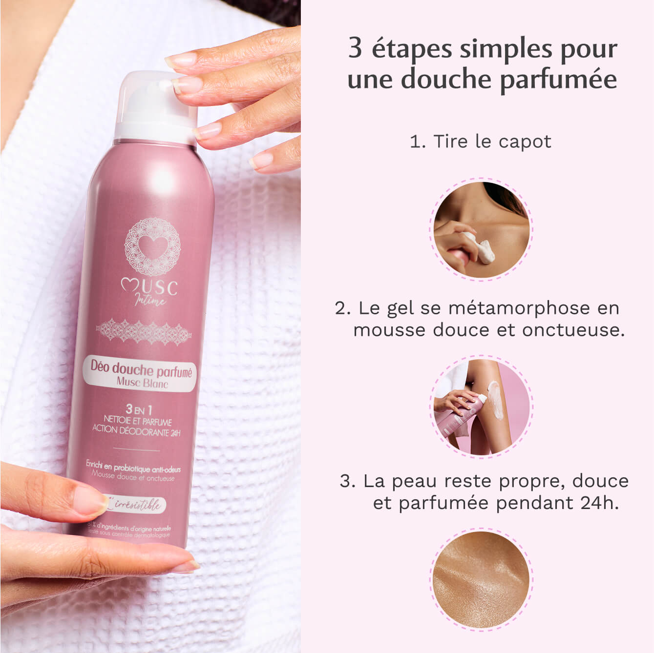 Déo douche parfumé Musc Blanc - L'Irrésistible