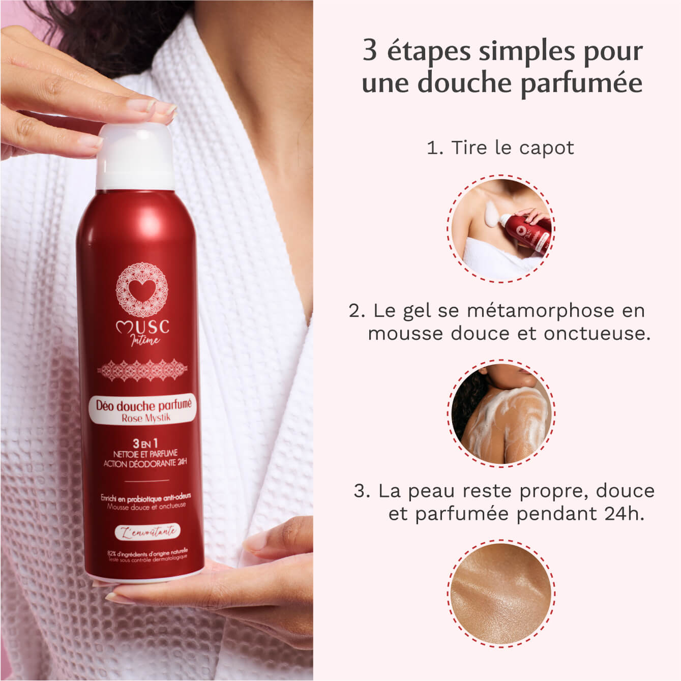 Déo douche parfumé Rose Mystik - L’Envoutante