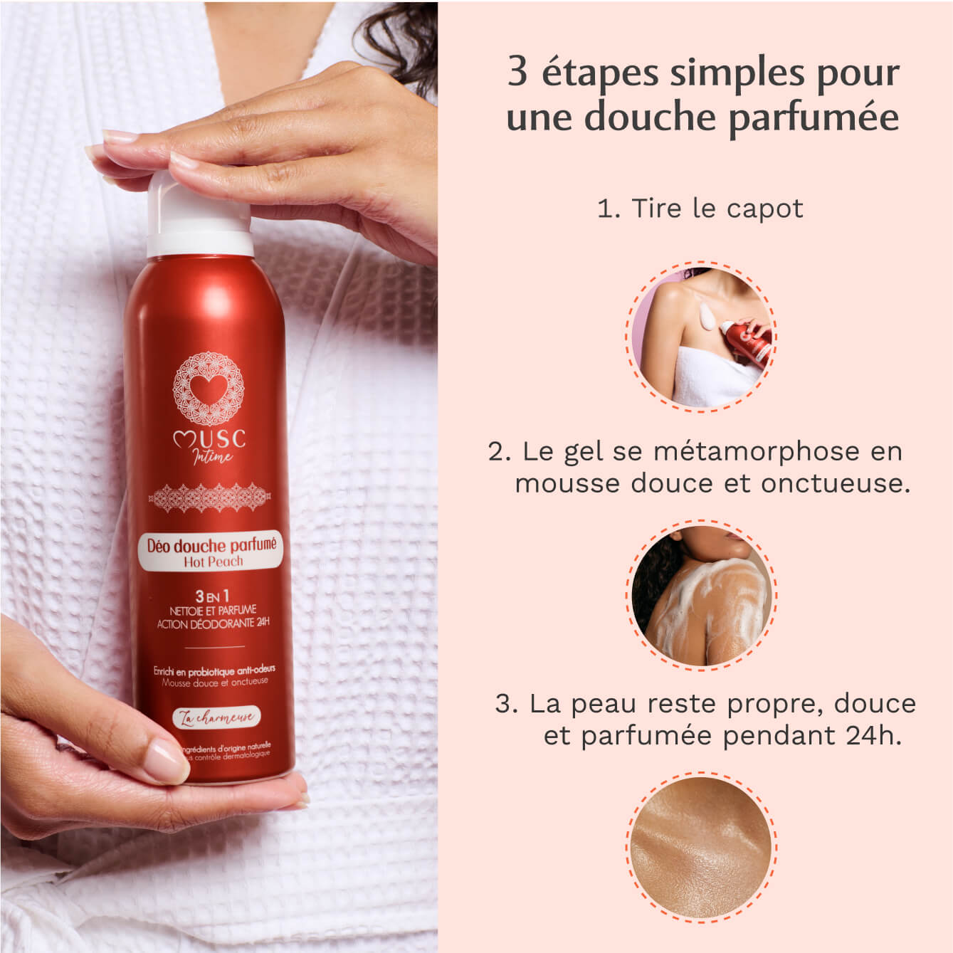 Déo douche parfumé Hot Peach - La Charmeuse