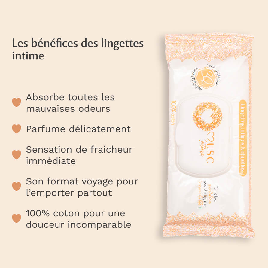 Lingettes Intimes - Paquet de 30 - Amber Flower - La Précieuse