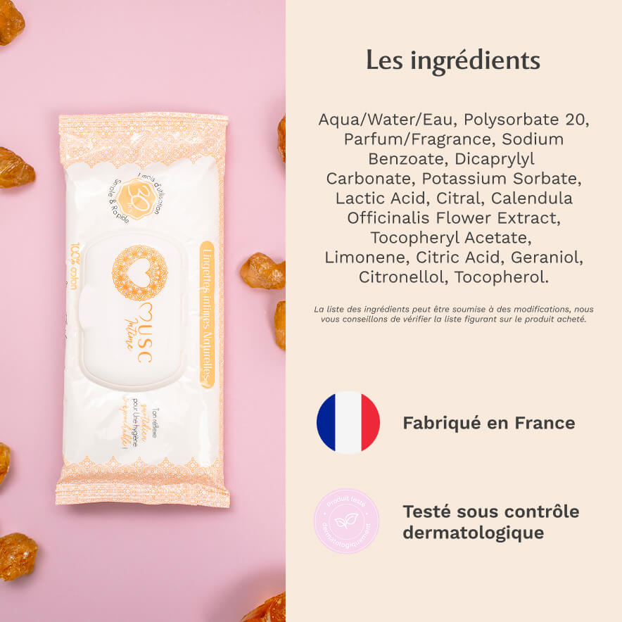 Lingettes Intimes - Paquet de 30 - Amber Flower - La Précieuse