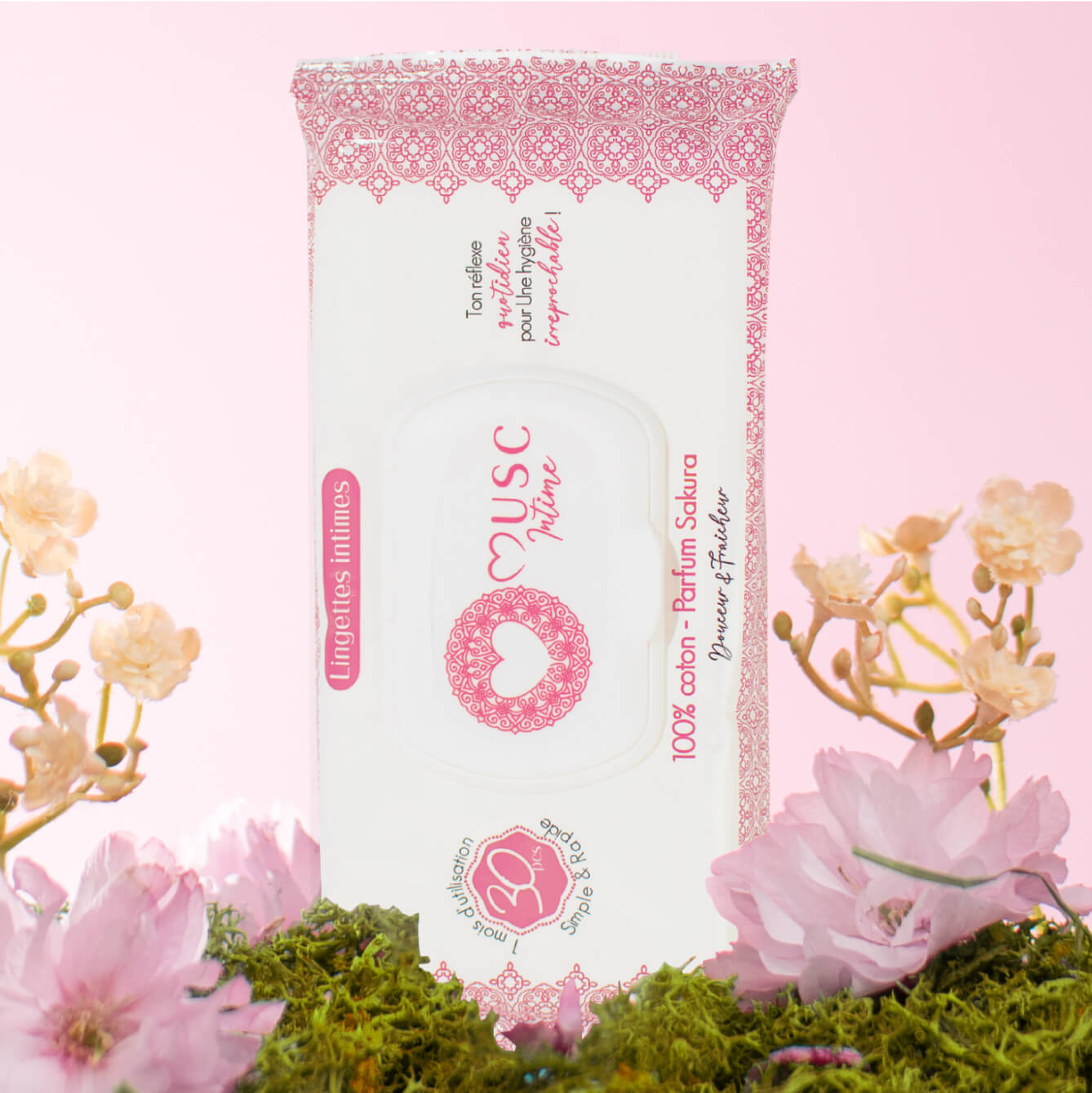Lingettes toilette intime - Paquet de 30 au Sakura - L'Innocente