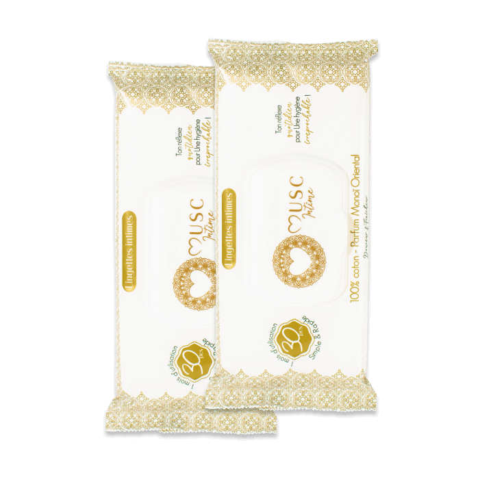 Lingettes toilette intime - Paquet de 30 au Monoï Oriental - La Rayonnante