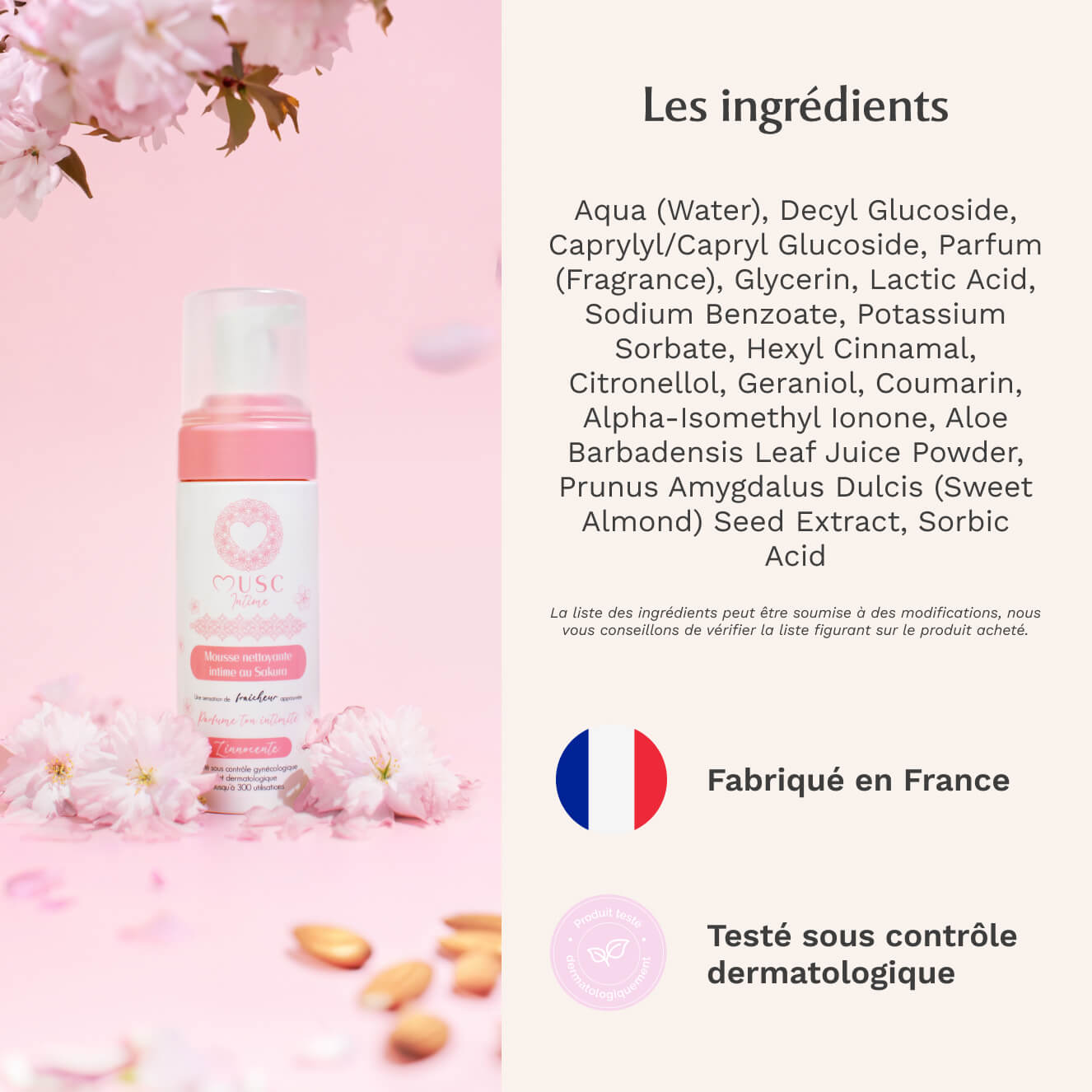 Mousse nettoyante intime au Sakura - L’Innocente (150ml)