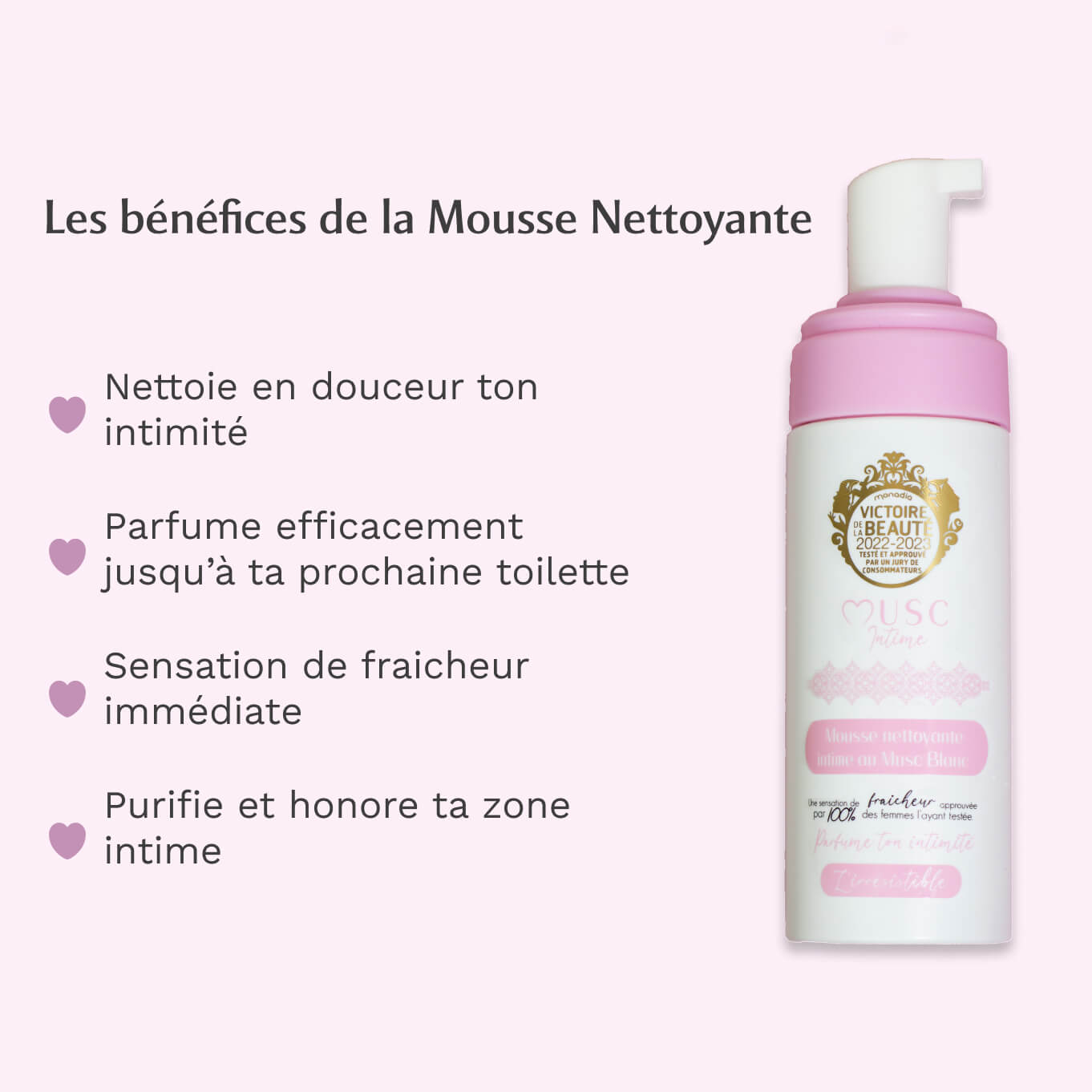 Mousse nettoyante intime au Musc Blanc (150ml)