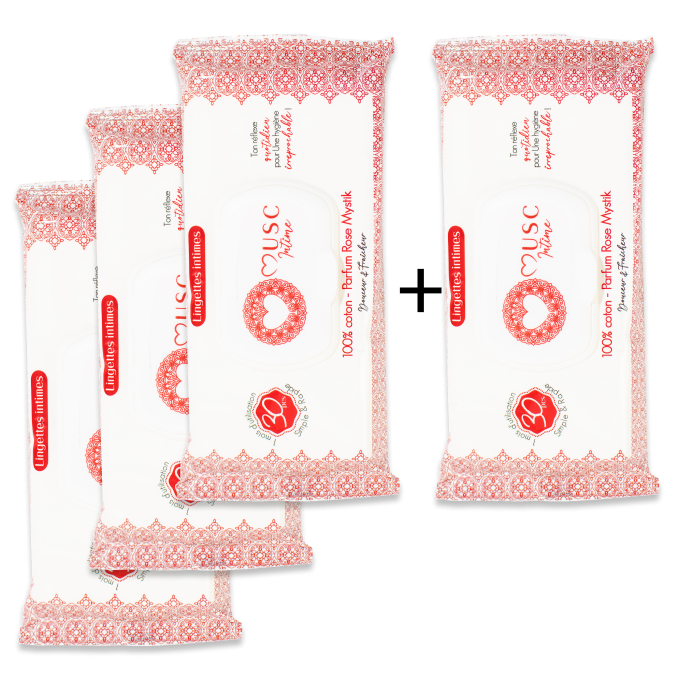 Lingettes toilette intime - Paquet de 30 à la Rose Mystik - L'Envoûtante